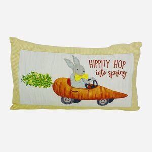 Cottontail Lane Large 22" Yellow Easter Bunny Pillow Hippity Hop Into Spring Car